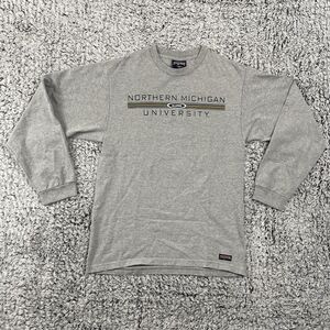 Vintage Northern Michigan Long Sleeve Shirt JanSport 1990s S Gray Made In USA